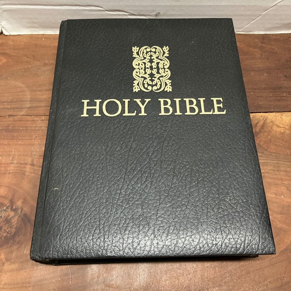 Holy Bible Gibbs 1955 Hardcover Black Gold Gilt Family Tree KJV